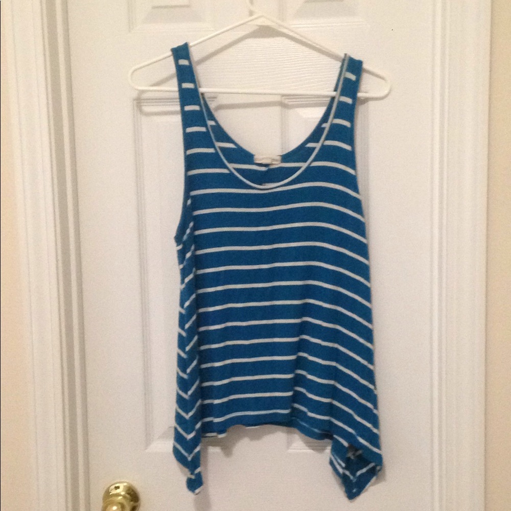 Teal striped summer tank